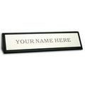 Black Classic Leather Name Plate